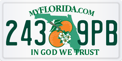 FL license plate 2439PB