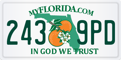 FL license plate 2439PD