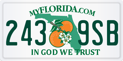 FL license plate 2439SB