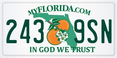 FL license plate 2439SN