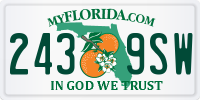 FL license plate 2439SW