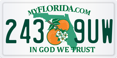 FL license plate 2439UW