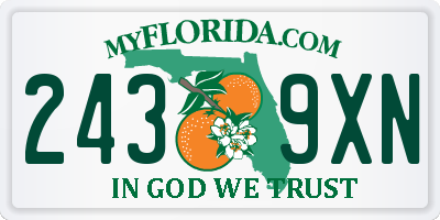 FL license plate 2439XN