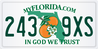 FL license plate 2439XS