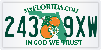 FL license plate 2439XW