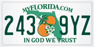 FL license plate 2439YZ