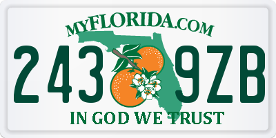 FL license plate 2439ZB