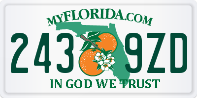 FL license plate 2439ZD