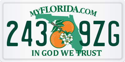 FL license plate 2439ZG