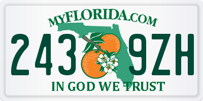 FL license plate 2439ZH
