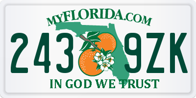 FL license plate 2439ZK