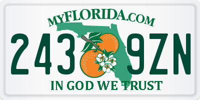 FL license plate 2439ZN