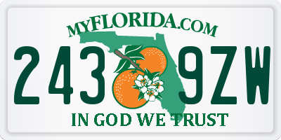 FL license plate 2439ZW
