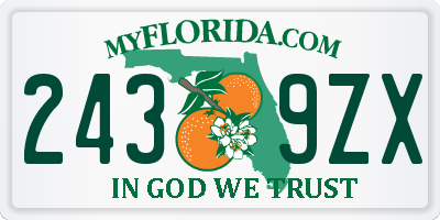 FL license plate 2439ZX