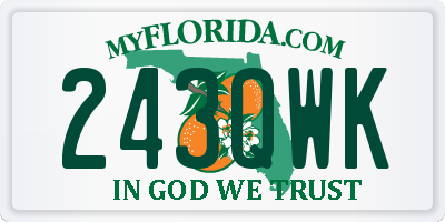 FL license plate 243QWK