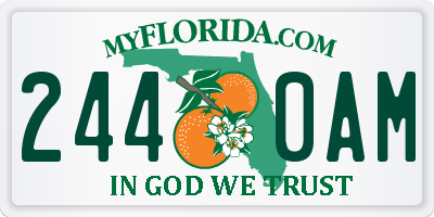 FL license plate 2440AM