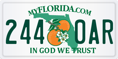 FL license plate 2440AR