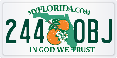 FL license plate 2440BJ