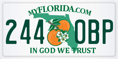 FL license plate 2440BP