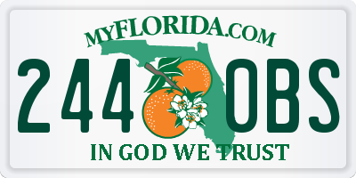FL license plate 2440BS