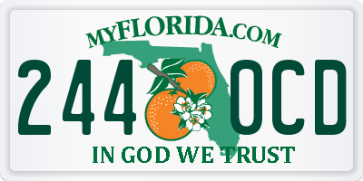 FL license plate 2440CD