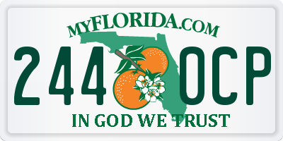 FL license plate 2440CP