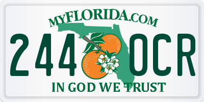 FL license plate 2440CR