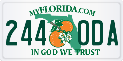FL license plate 2440DA