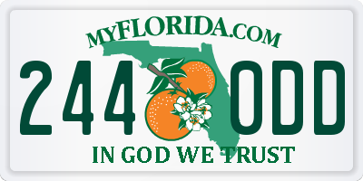 FL license plate 2440DD
