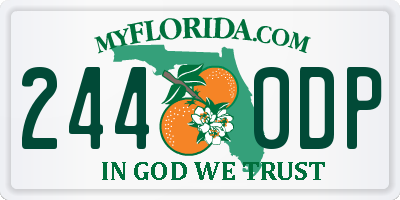 FL license plate 2440DP