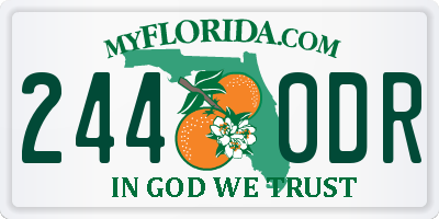 FL license plate 2440DR