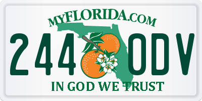 FL license plate 2440DV