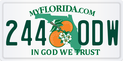 FL license plate 2440DW