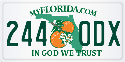 FL license plate 2440DX