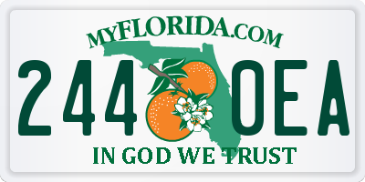FL license plate 2440EA