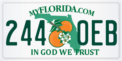 FL license plate 2440EB