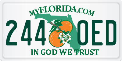 FL license plate 2440ED