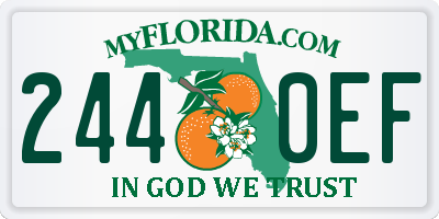 FL license plate 2440EF