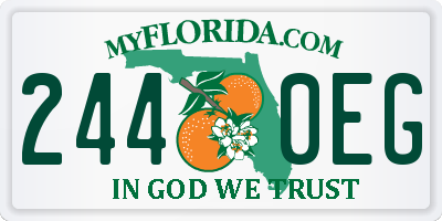 FL license plate 2440EG