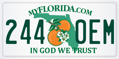 FL license plate 2440EM