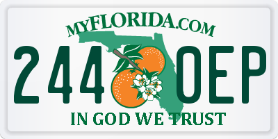 FL license plate 2440EP
