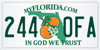 FL license plate 2440FA