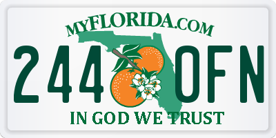 FL license plate 2440FN