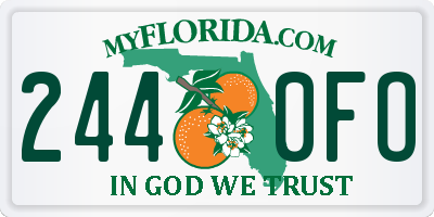 FL license plate 2440FO