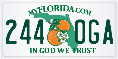 FL license plate 2440GA