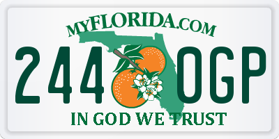 FL license plate 2440GP
