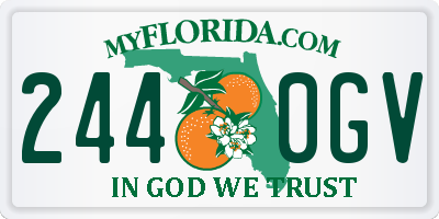 FL license plate 2440GV