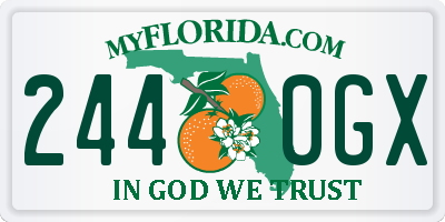 FL license plate 2440GX