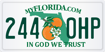 FL license plate 2440HP