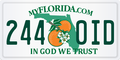 FL license plate 2440ID
